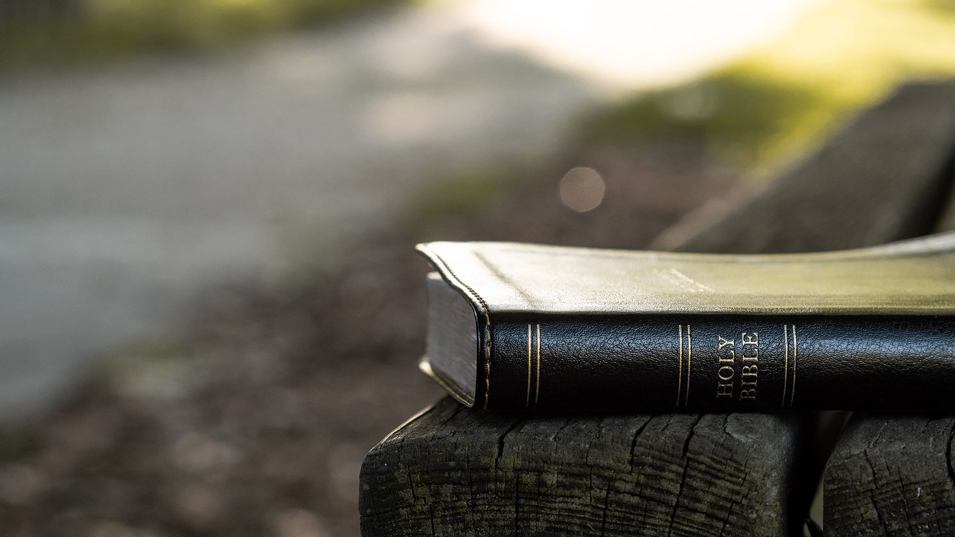 Holy-Bible-on-black-wooden-bench